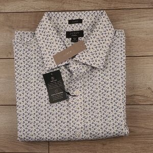 J CREW Ludlow White Floral Classic Sz 16.5 - 36 Mens Long Sleeve Dress Shirt NEW